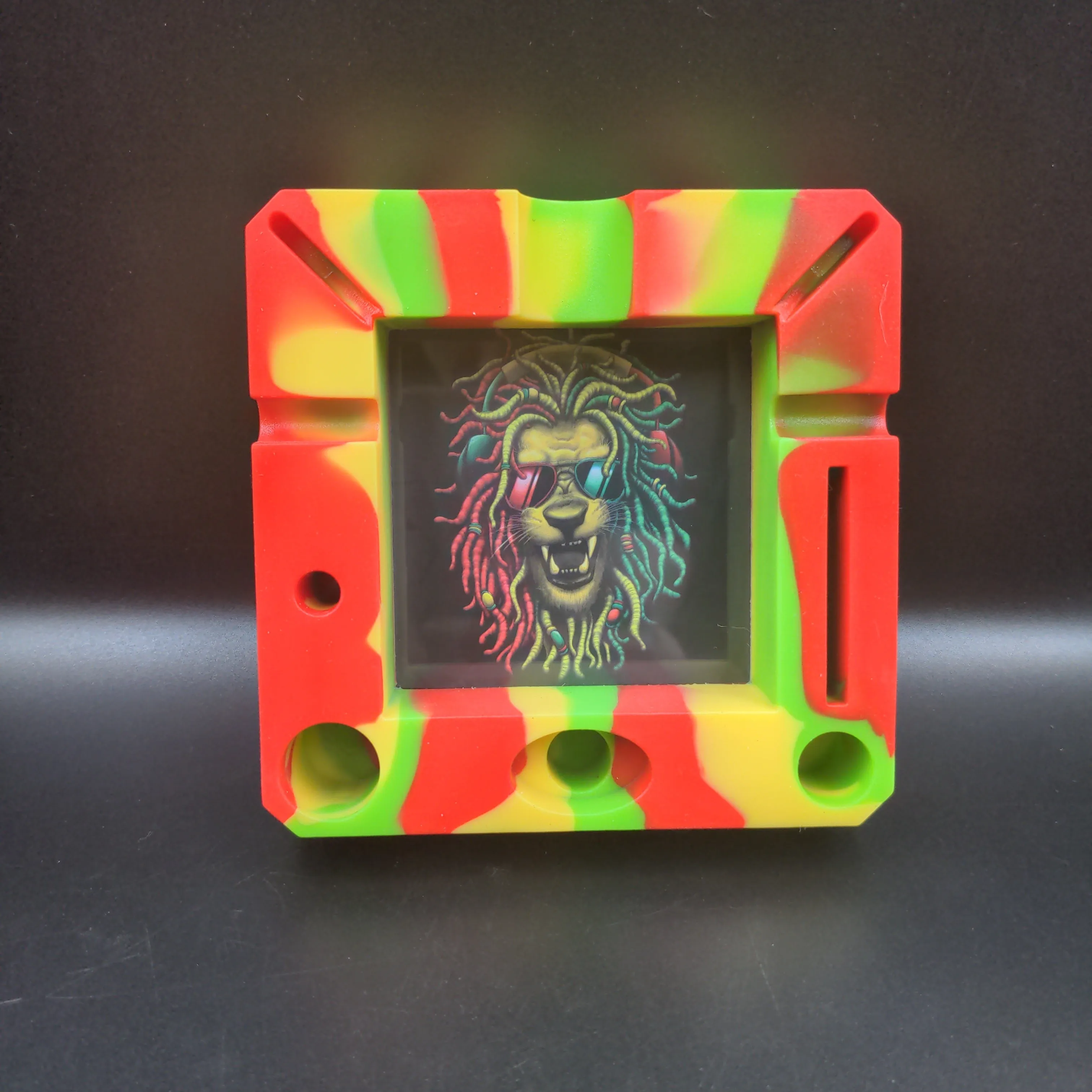 4.5 Square Silicone Ash Trays Mixed Designs