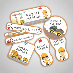 Construction Labels Super Saver Set <br> <span style="font-size: 11px; font-family:Helvetica,Arial,sans-serif;">Assorted packs containing 154 stickers</span>