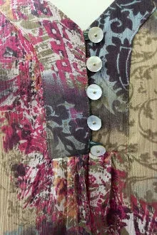 Dark Autumn Batik Print Silk Blouse
