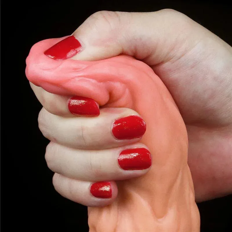 Dual layered Platinum Silicone Cock 9.5in Flesh