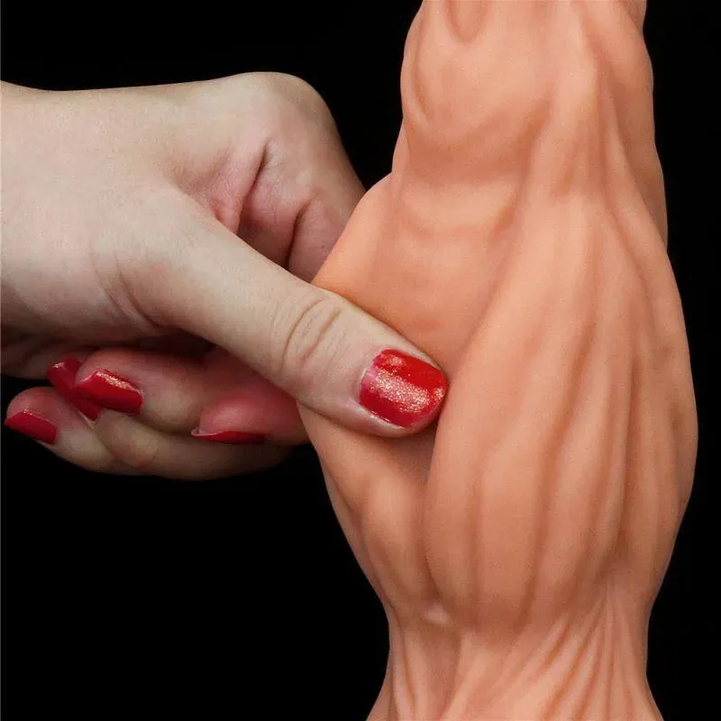 Dual layered Platinum Silicone Cock 9.5in Flesh