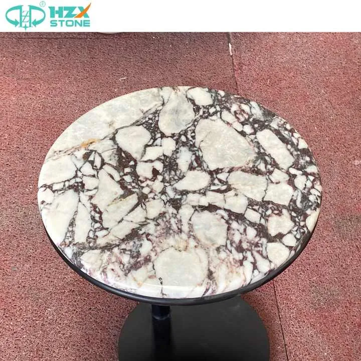 Durable Marble Plinth Side Top Stone-طاولة قهوة دائرية