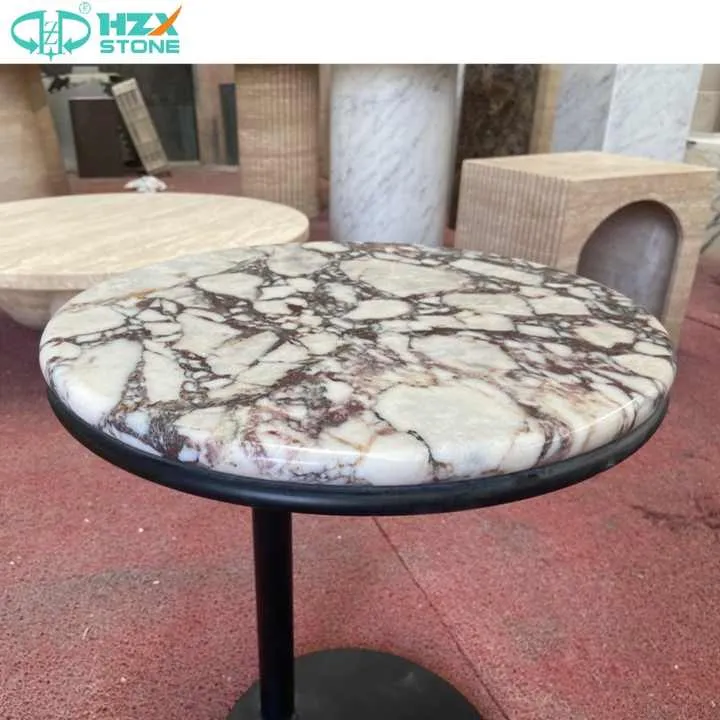 Durable Marble Plinth Side Top Stone-طاولة قهوة دائرية