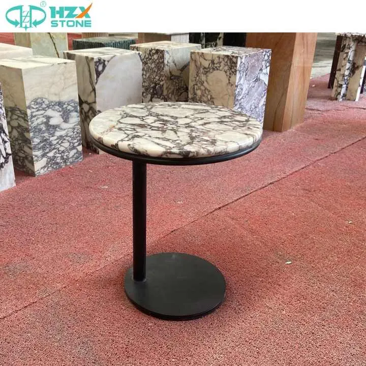 Durable Marble Plinth Side Top Stone-طاولة قهوة دائرية