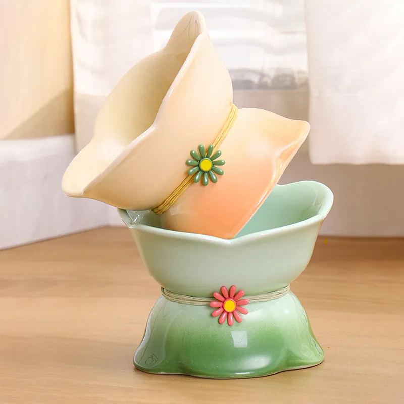 Elevated Gradient Ceramic Pet Bowl