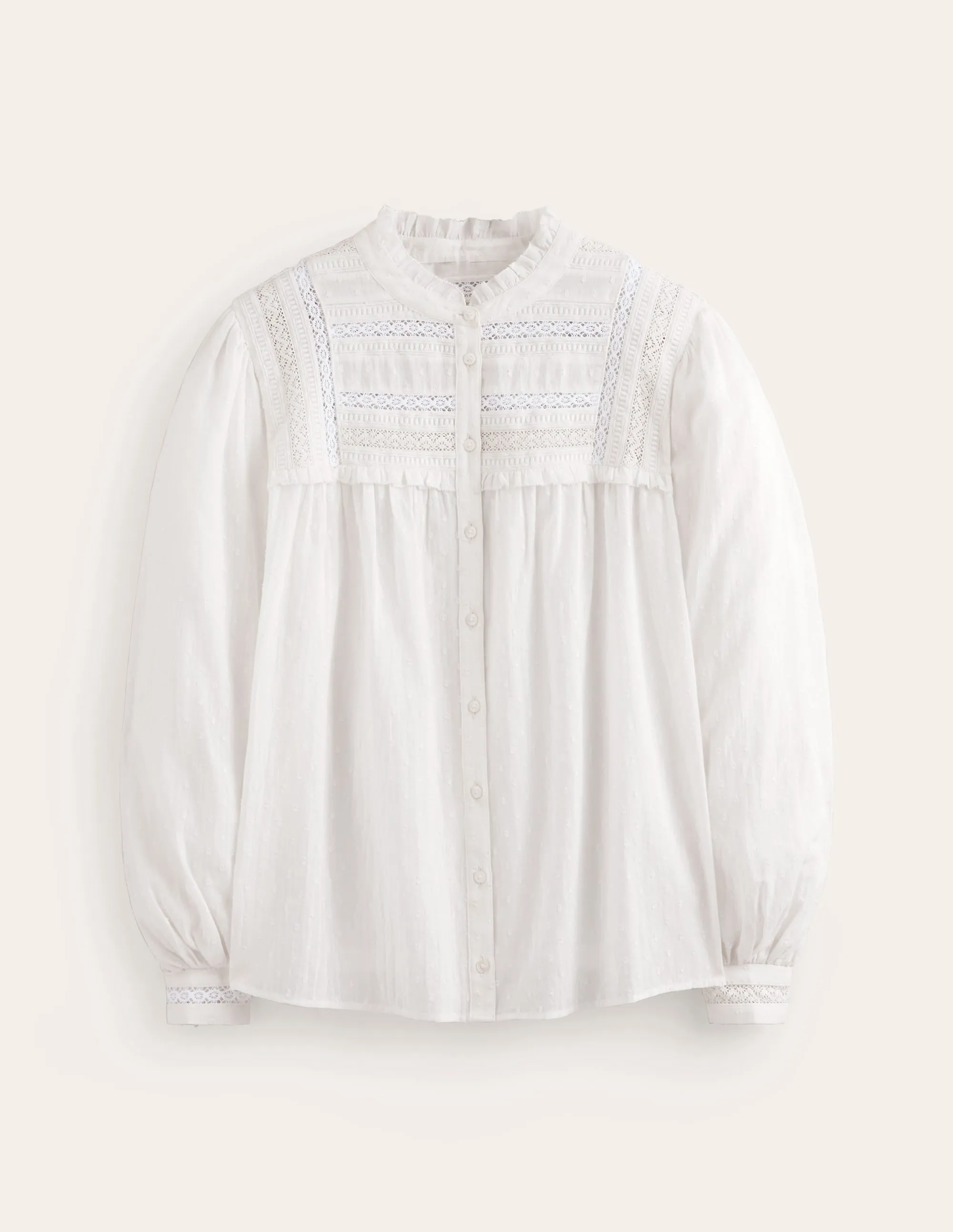 Fabric Interest Top-White