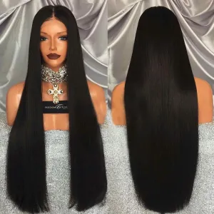 Front Lace Wig for Women – High-Quality Straight Synthetic Hair, 150% Density, Heat-Resistant Fiber (14–26 Inches)
