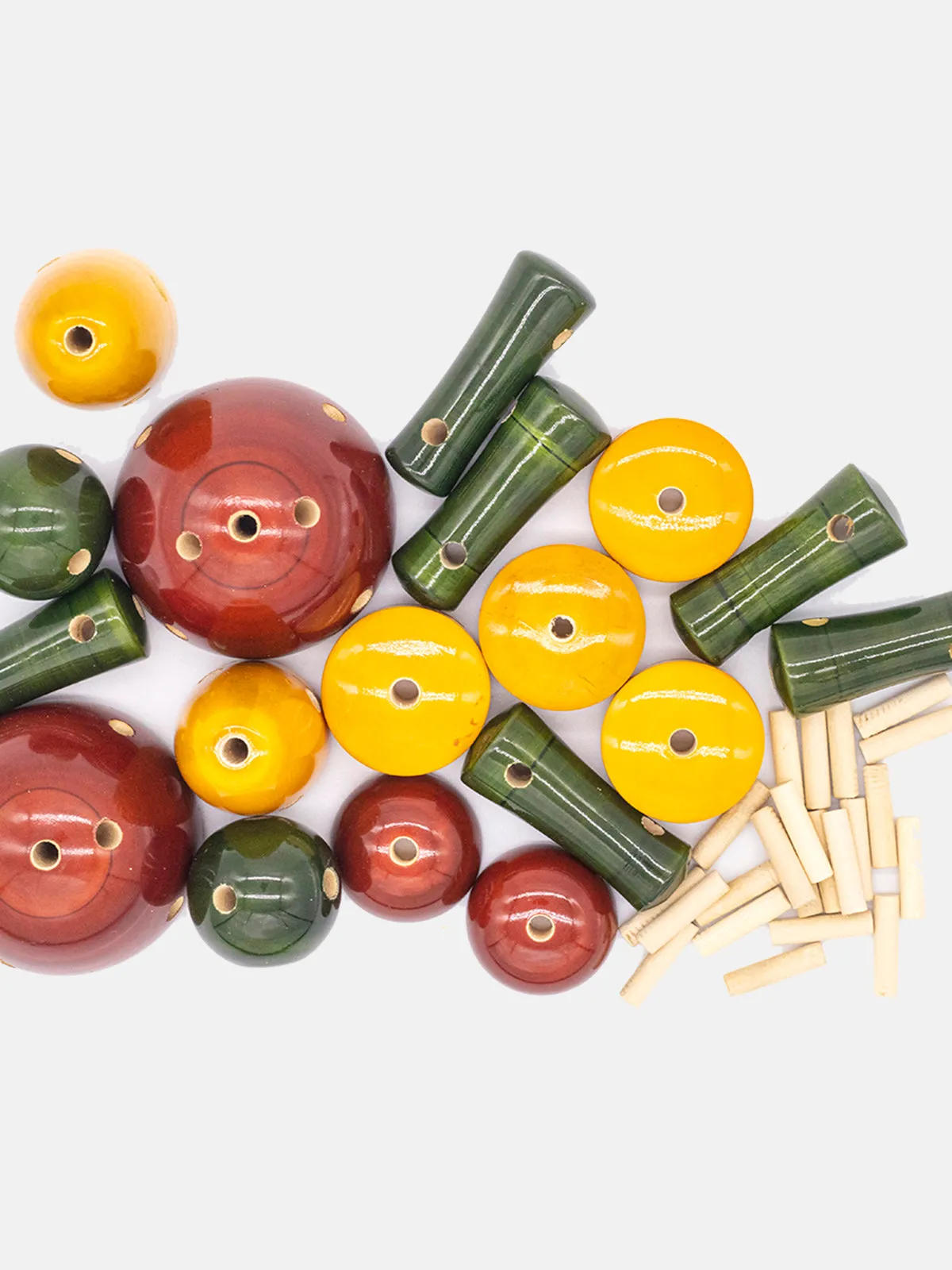 Gola Dandi Wooden Blocks Natural Dye Lac finish