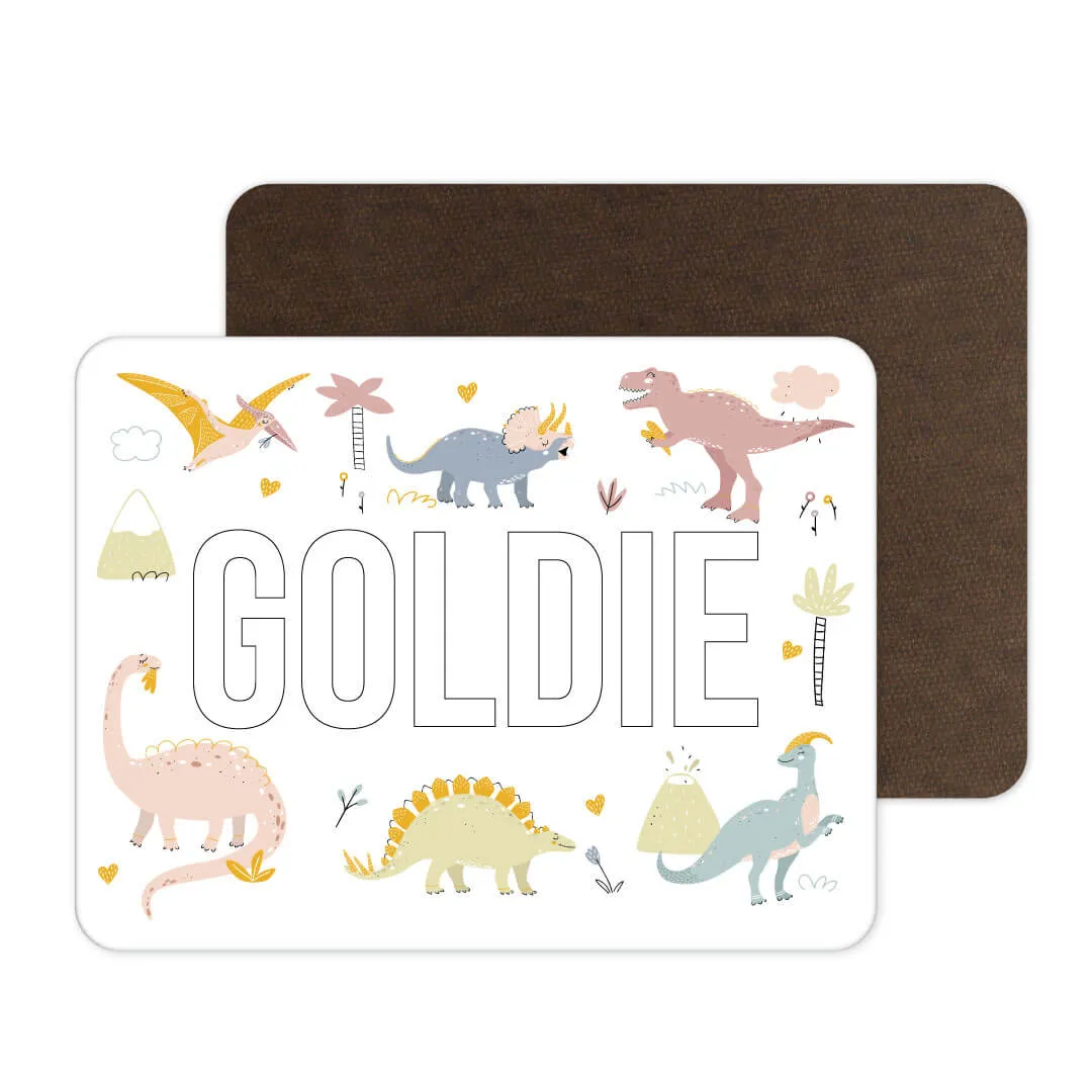 Kids Personalized Whiteboard | Pastel Dino