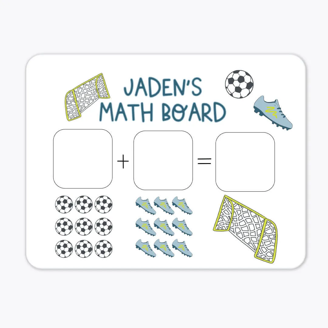 Kids Personalized Whiteboard | Soccer Star Green