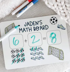 Kids Personalized Whiteboard | Soccer Star Green