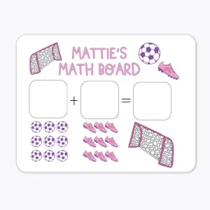 Kids Personalized Whiteboard | Soccer Star Pink