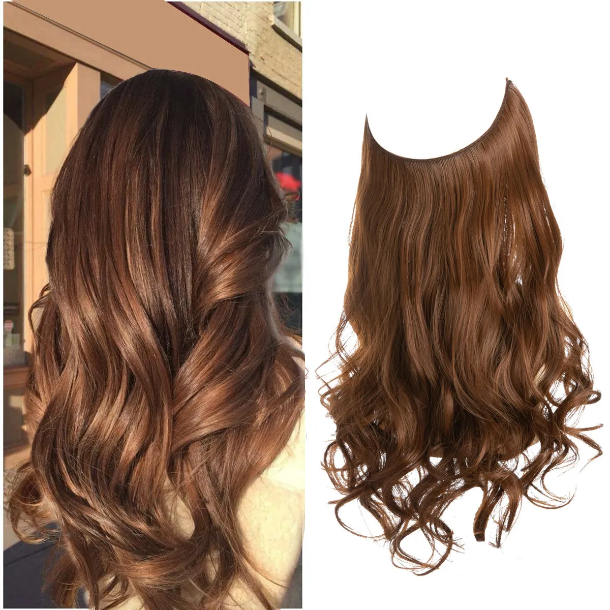 Long Curly Synthetic Wig for Women – Heat-Resistant Matte Fiber | 12–22 Inches | Multiple Natural Shades