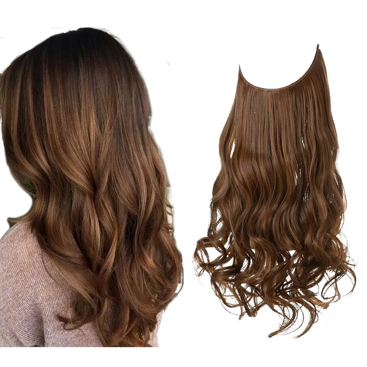 Long Curly Synthetic Wig for Women – Heat-Resistant Matte Fiber | 12–22 Inches | Multiple Natural Shades