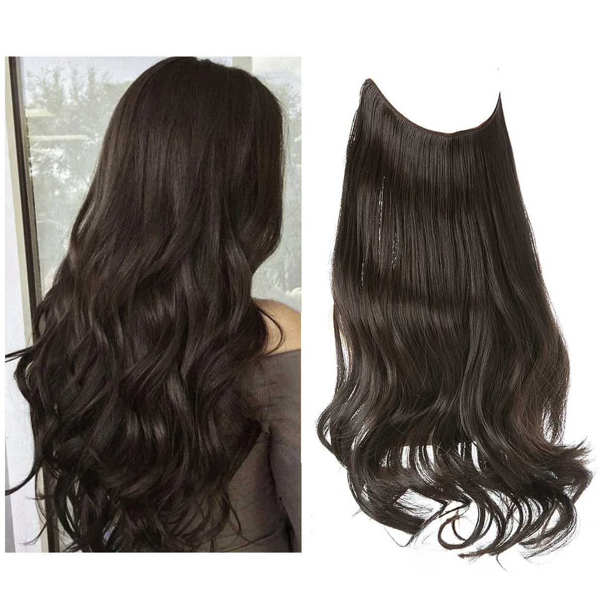 Long Curly Synthetic Wig for Women – Heat-Resistant Matte Fiber | 12–22 Inches | Multiple Natural Shades