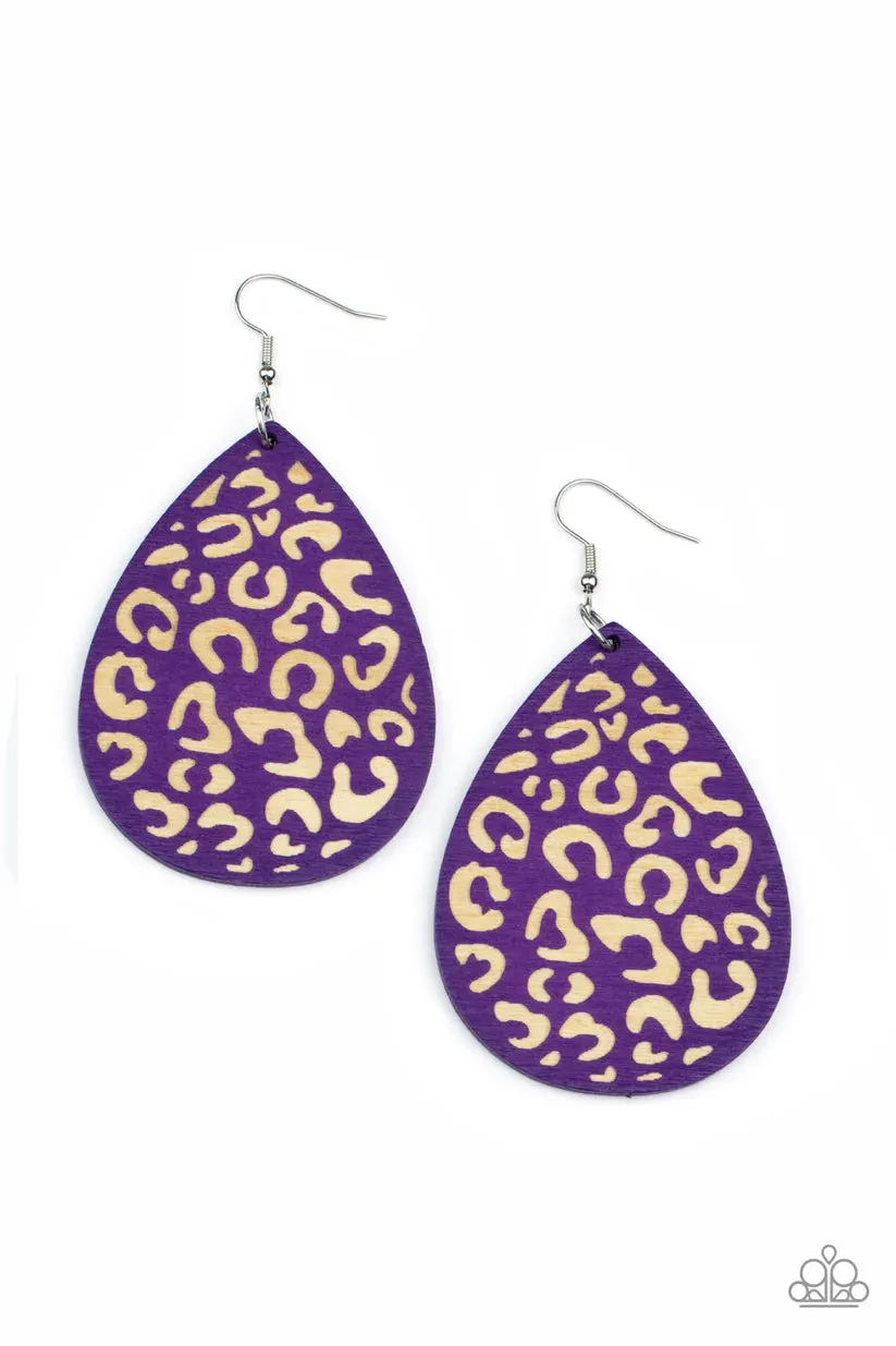 Paparazzi Suburban Jungle Purple Earrings