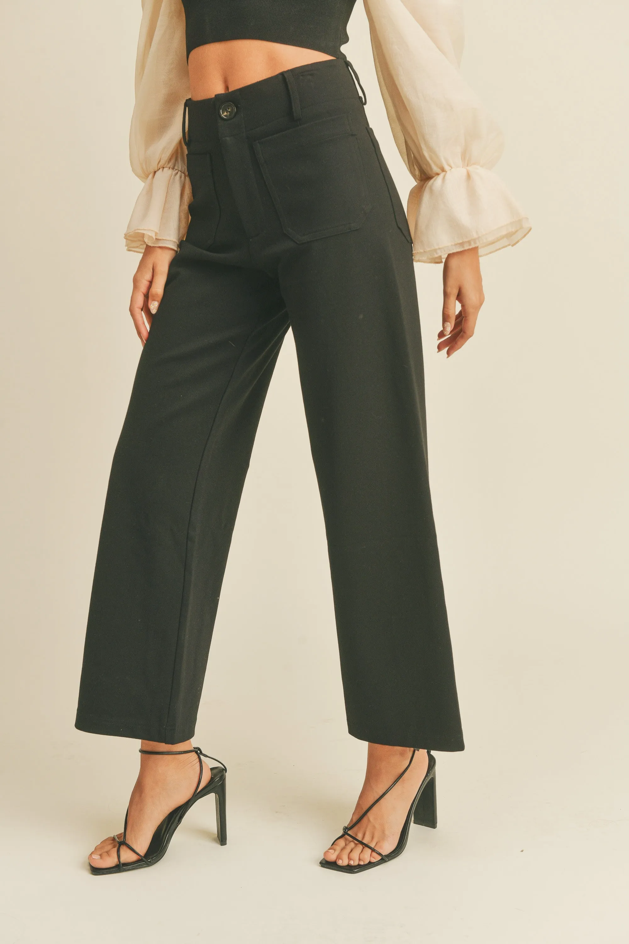 Ponte Fabric Crop Pants