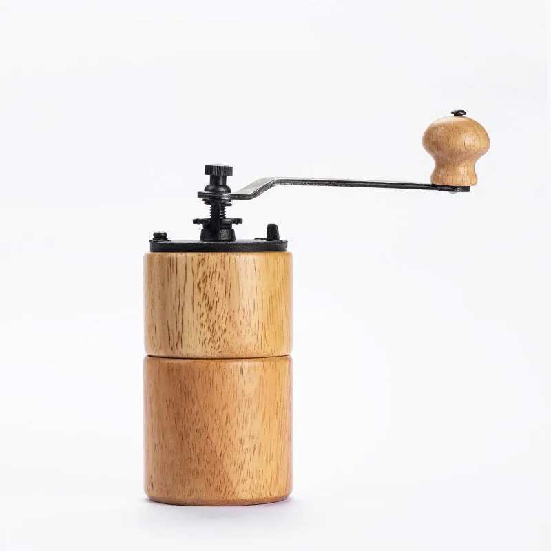 Portable Wooden Manual Coffee Grinder with Steel Conical Burr