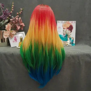 Red Yellow Green Blue Mix Wig