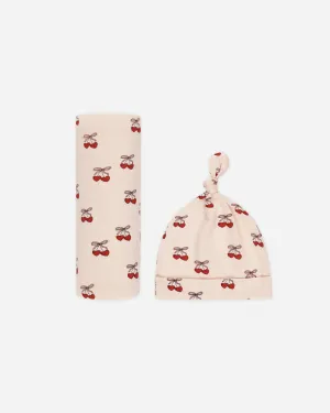 Rylee & Cru Bamboo Swaddle & Knotted Hat in Mon Amour