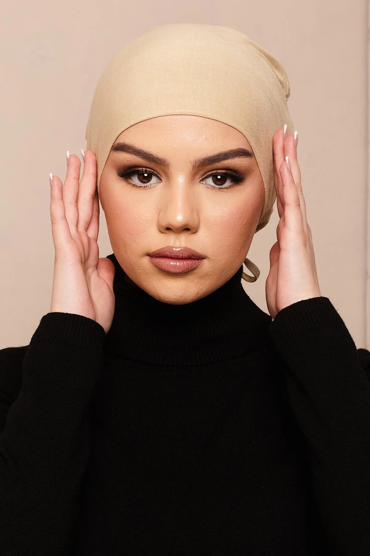 Satin-Blend Pastel Yellow Bamboo Jersey Hijab Cap