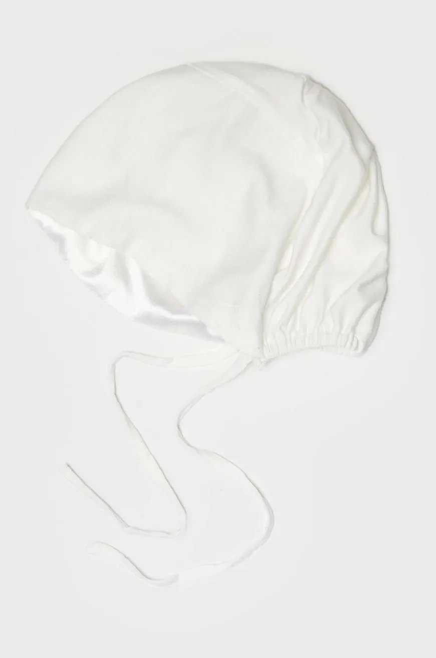 Satin-Blend Pure White Bamboo Jersey Hijab Cap