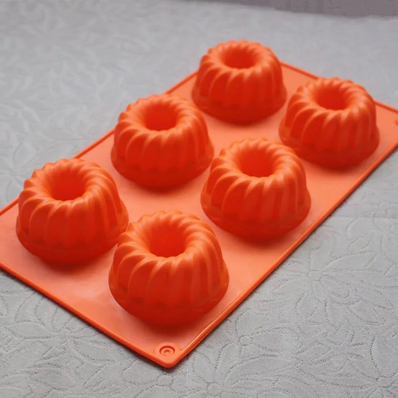 Silicone Muffin Baking Mod with 6 Cavities