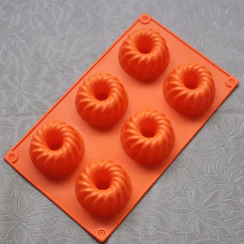 Silicone Muffin Baking Mod with 6 Cavities