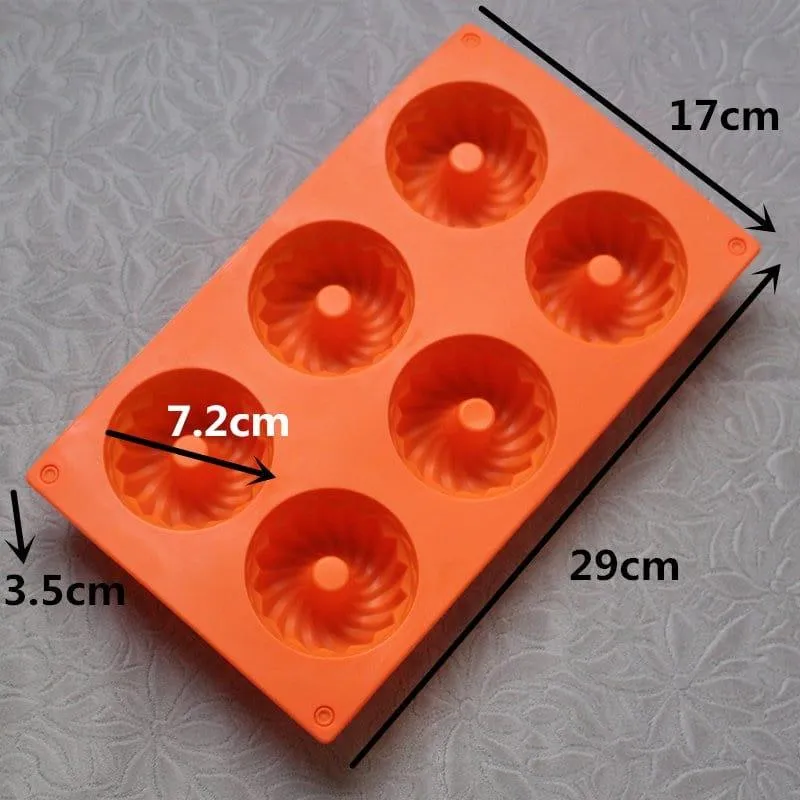 Silicone Muffin Baking Mod with 6 Cavities