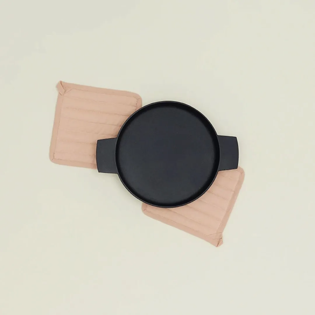 Simple Linen Pot Holders Set of 2 (Blush)