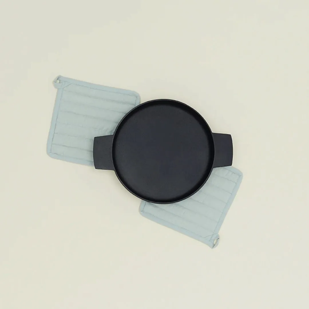 Simple Linen Pot Holders Set of 2 (Sky)