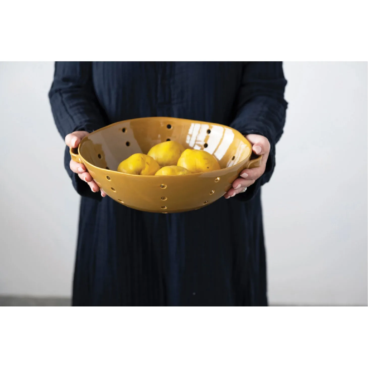 Stoneware Colander with Handles - Butterscotch