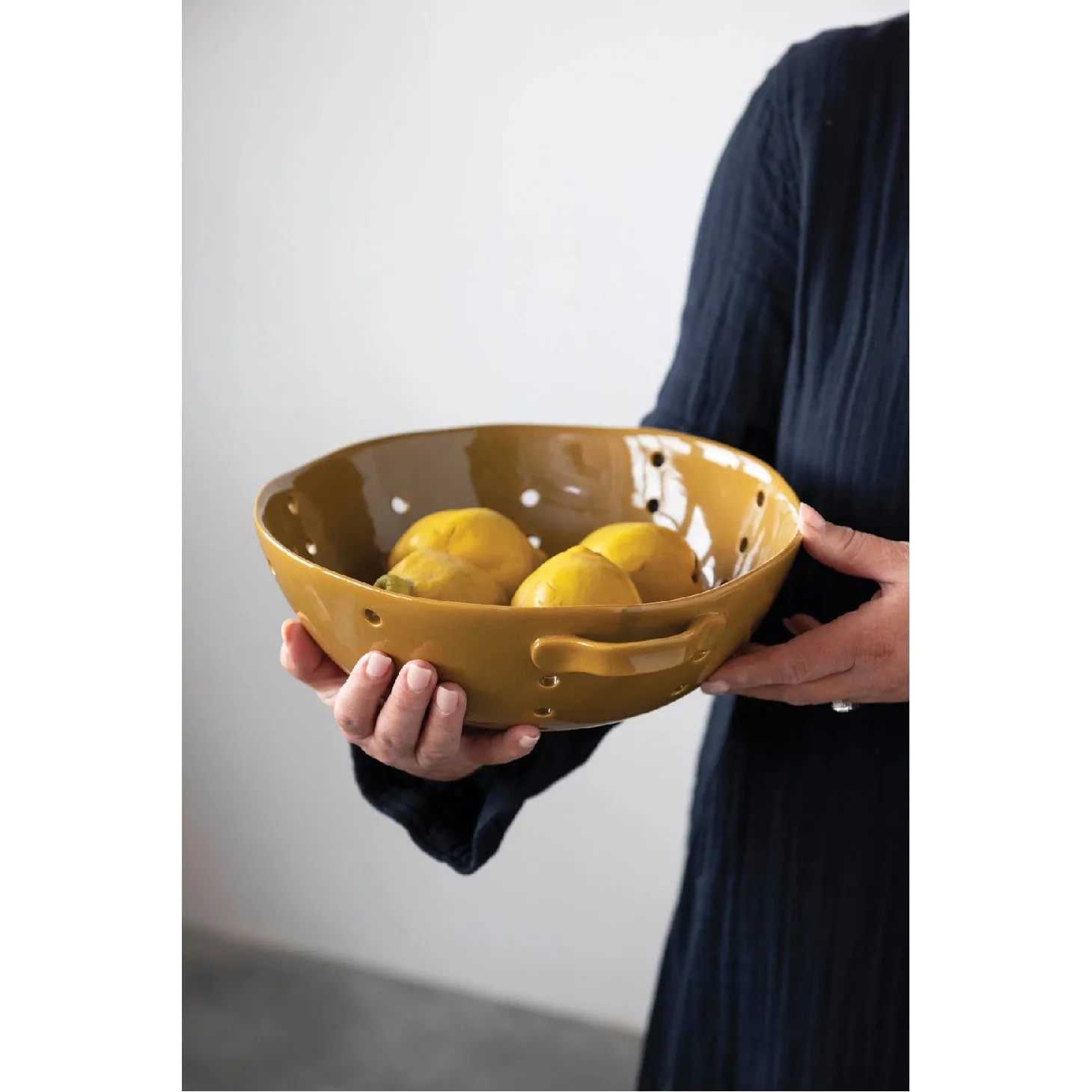 Stoneware Colander with Handles - Butterscotch