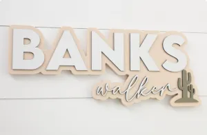 Sugar   Maple Personalized Bubble Wood Sign | Cactus