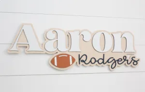 Sugar   Maple Personalized Bubble Wood Sign | Football