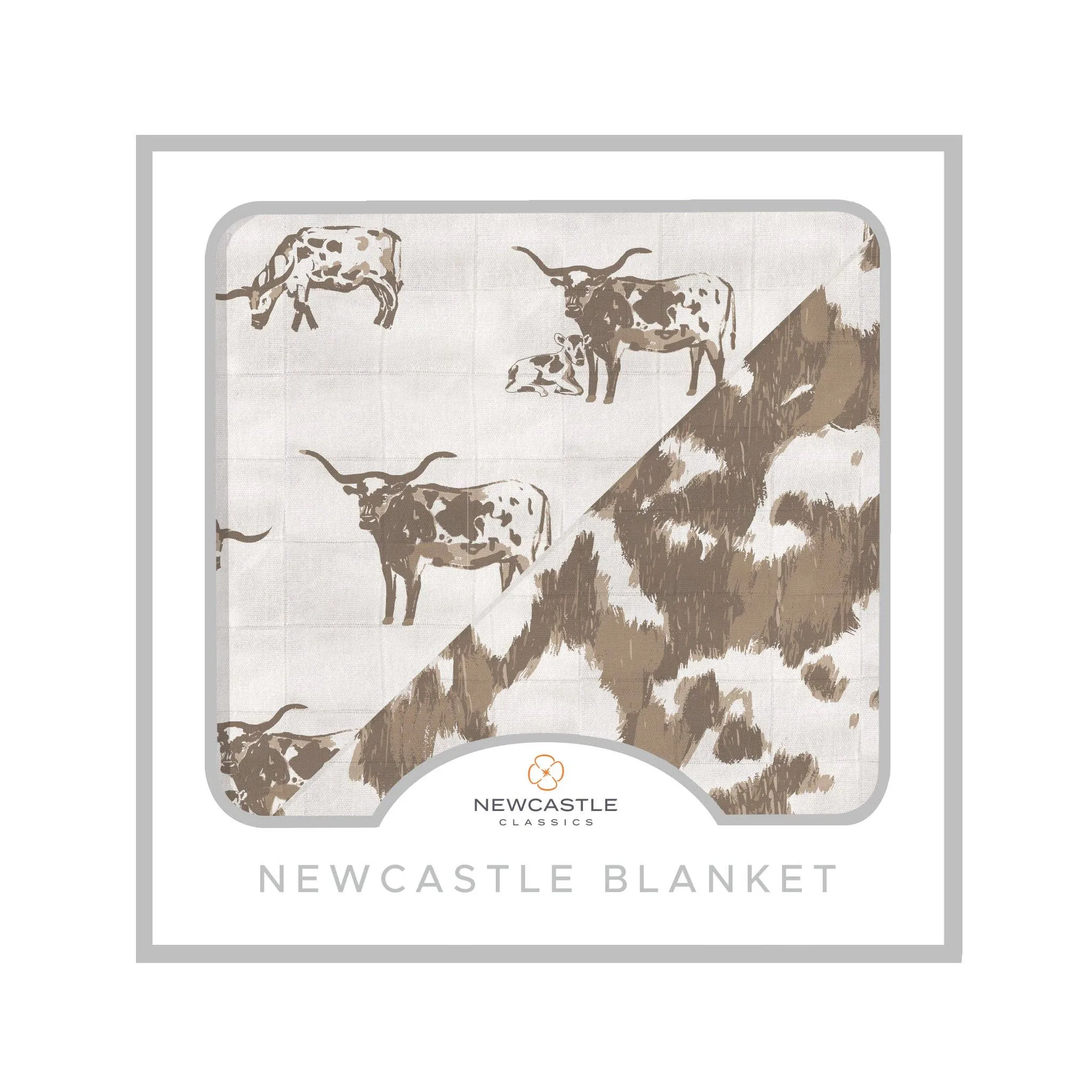 Texas Longhorn and Yellowstone Cowhide Newcastle Blanket